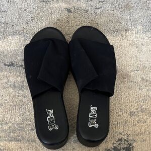 Brash Black Slip-On Mules